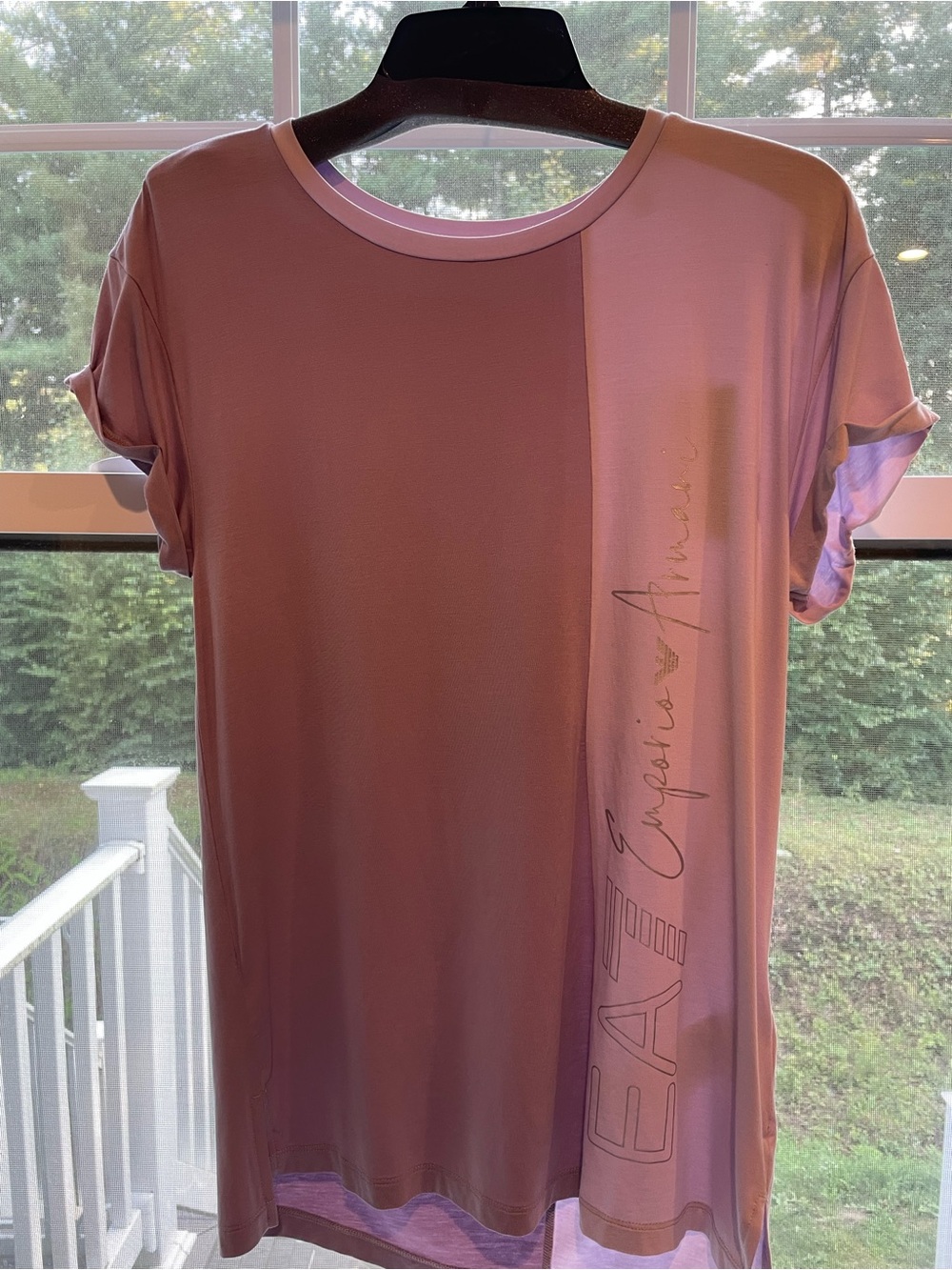Emporio Armani Lavender-Pink Short Sleeve Logo Tee